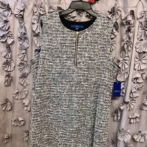 Apt. 9 Sleeveless Zip Front Tweed Sheath Dress